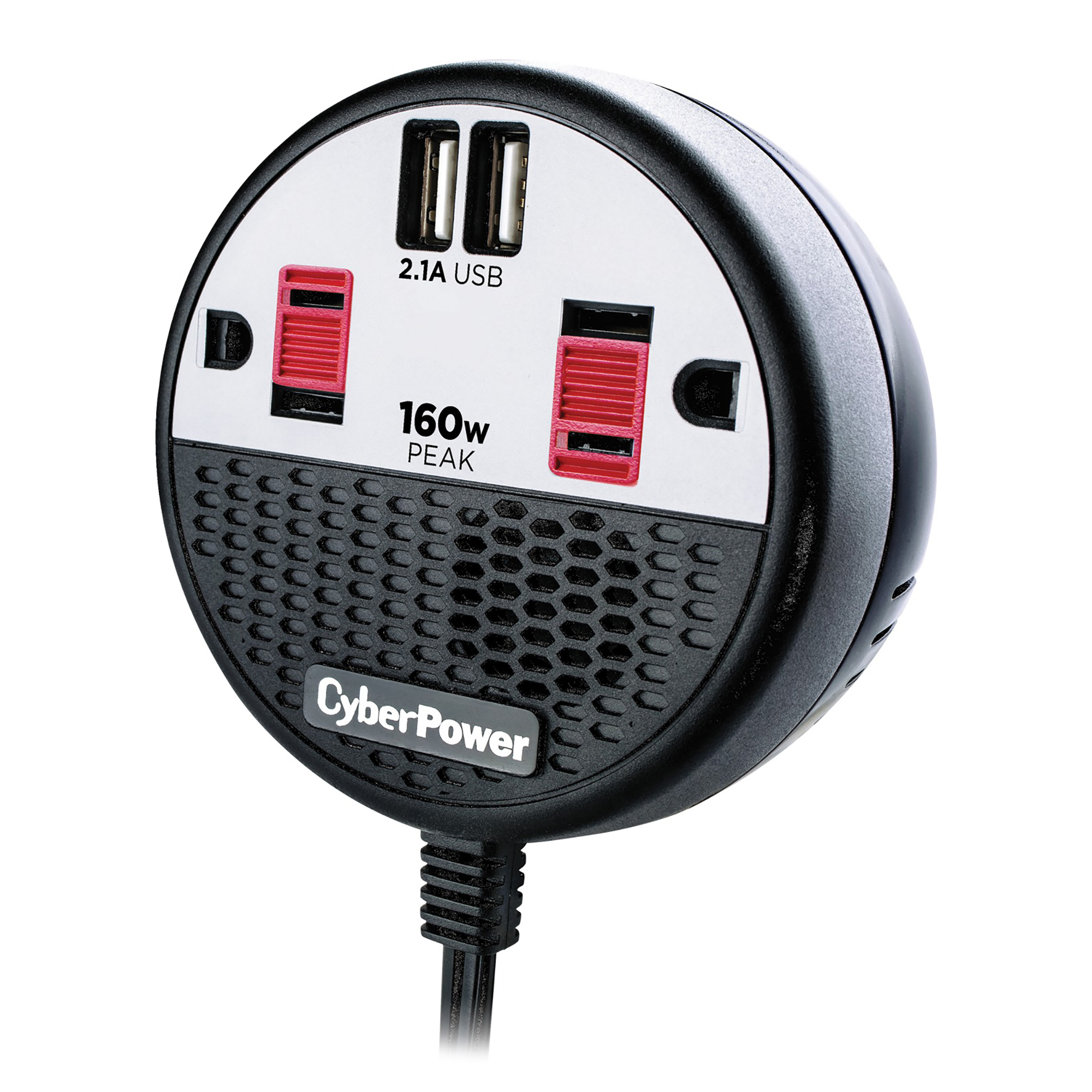 CyberPower, Power Inverter, USB Ports (qty.) 2 AC Outlets (qty.) 2 Watts 160 Model# CPS160PPB2U
